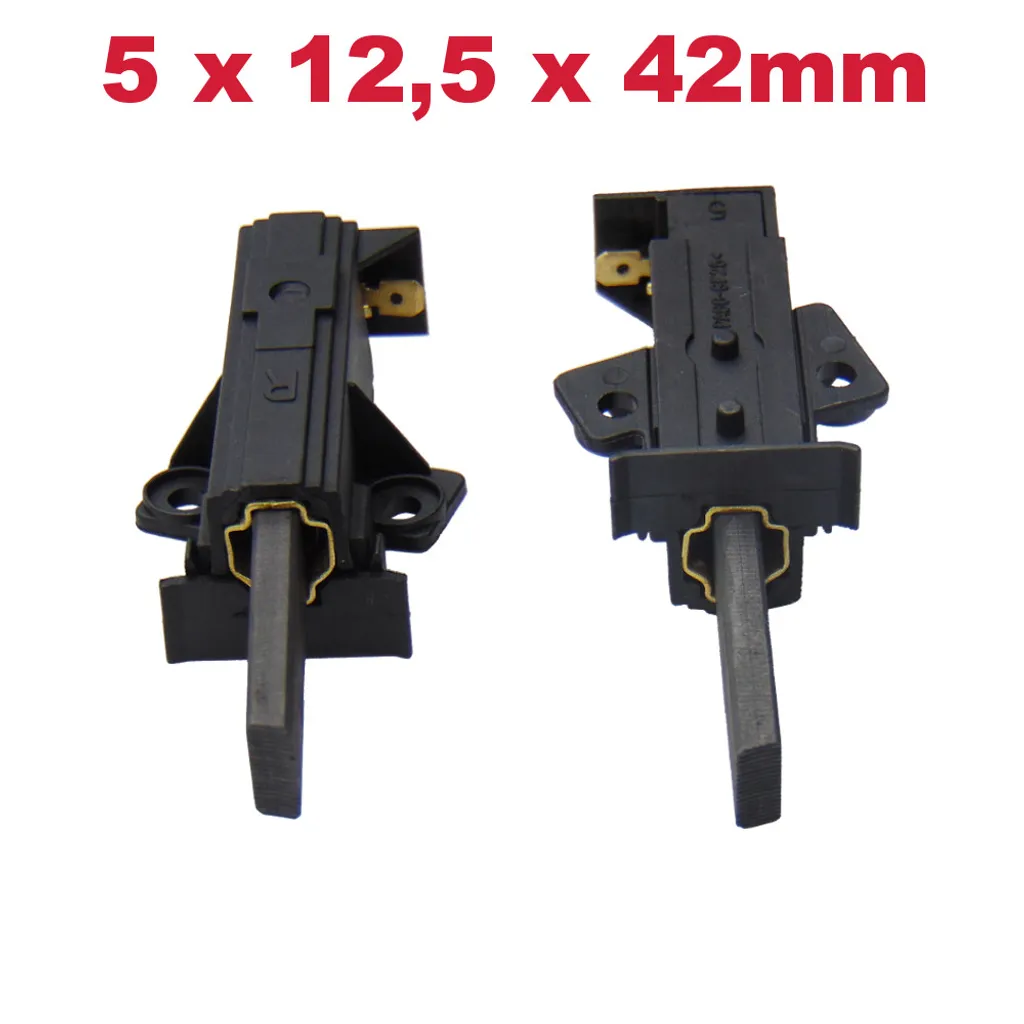 Trade-Shop 2x Kohlebürsten Motorkohlen 5 x 12,5 x 42mm mit Halter Typ R 57mm Länge für AEG Lavamat 50610 50612 50630 50630W 50800 50810 50900 51165